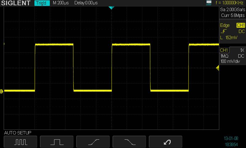 Use the probe to connect the input terminal of CH1 of the oscilloscope and the Compensation Signal Output Terminal of the probe. 4. Press the Auto Setup softkey. 5.