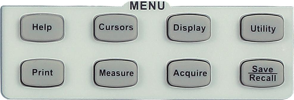 Menu : press the button to enter the CURSOR function menu. SDS2000 provides X1, X2, X1-X2, Y1, Y2, Y1-Y2 cursor types.