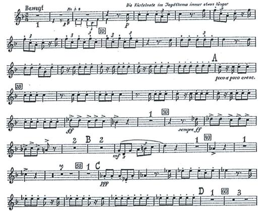 FRENCH HORN (page 2 of 2) Excerpt #2: Bruckner Symphony 4, Movement 3: Beginning-D (take pause at block