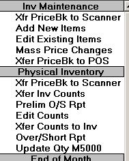 XFER PRICEBK TO SCANNER Purpose: To load the master file of items from the computer to the scanner.. 1. From the Main-Menu List single click on Item Level. 2.