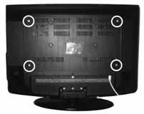 2) The wall mount can now be easily attached to the mounting holes on the rear of the TV. These holes are indicated in the picture below.