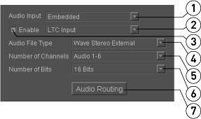 Audio Section 1 Audio Input pulldown menu Use the pulldown menu to select between available audio input types.