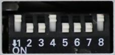1.3.3. Dip-switch settings interface (black) Some settings have to be selected by the dip-switches on the video interface. Dip position down is ON and position up is OFF.