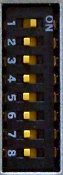 Temperature set by DIP switch will be outputted onto the display. * When more than one switches are on, the lowest switch is on.