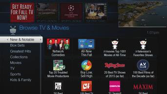 From the TiVo Central screen, select Search, OnePass, & Manage, then choose Browse TV & Movies.
