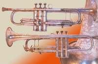 The cornet (photo 2) and trumpet (photo 3) are very rare and should date to 1921 or 1922.