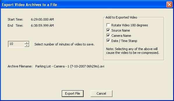 Export AVI Select this option to output the video to an.avi file, so video can be played in external media players, such as those shipped with many operating systems.