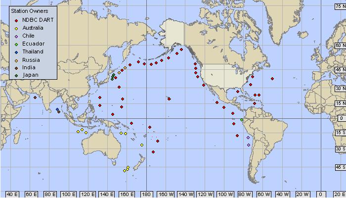 Global Sharing of Tsunami Buoy Data DART website supported by NOAA