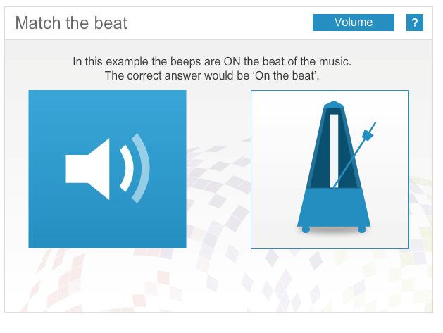 Listening tests 17-item Beat Perception test: