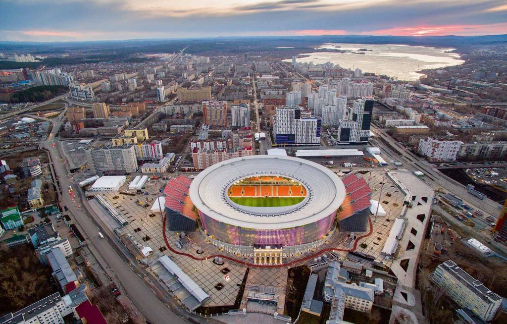 EKATERINBURG ARENA Yekaterinburg, Russia Images: The 2018 FIFA World Cup Russia Local Organizing Committee katerinburg Arena garnered a lot of attention E before the World Cup in Russia due to a