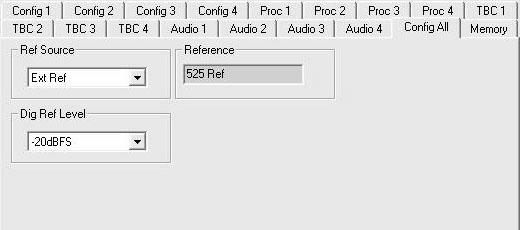 The status of the reference input will be displayed in the Reference read-only window. Dig Ref Level set the digital reference output level for the audio output. Select either -20 dbfs or -18 dbfs.