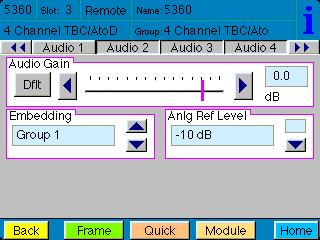 Embedding use the drop-down menu to select the audio group to embed into the SDI output.