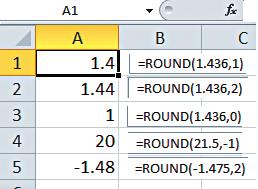 ROUND (ROTUNJIT) Funcţia ROUND(X;Y) rotunjeşte numărul X, astfel încât să fie scris cu Y zecimale. EXEMPLU Tabelele vă ajută să înţelegeţi mai bine anumite reguli sau concepte.