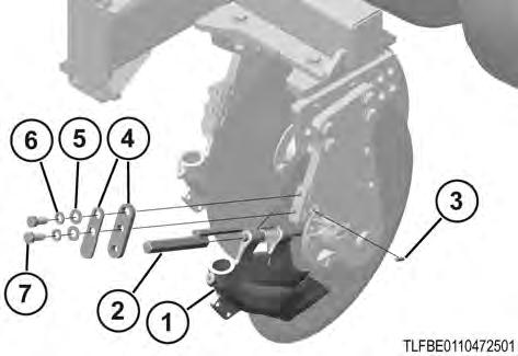 8. Asamblare 8.2 Asamblarea carcasei turnate GUID-511D4168-6011-4FF5-9408-2E1F2A3EE712 [V1] Procedură 1. Asamblaţi carcasa (1), bolţul de balama şi arcul de torsiune în modul indicat în imagine. 2.