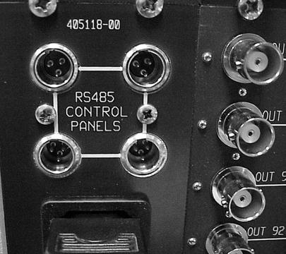 OPERATION Port 3 (RS-485 Control Panels) Yosemite Family video routing switcher frames have four male 3-pin connectors labeled RS-485 Control Panels on the rear.