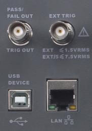 Rear Panel Connectors Figure 17 - Rear panel connectors PASS/FAIL TRIG OUT: BNC connection.