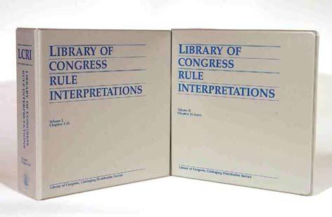 LCRIs Finite Integrating Resource As an aside, the Library of Congress will be ending the LC Rule Interpretations to correspond with the end of AACR2 and is moving to a different type of
