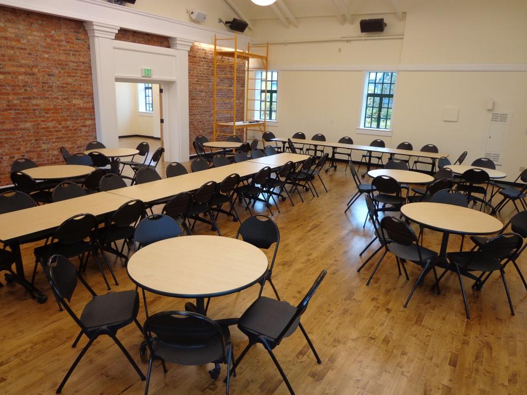 Saturdays 8:30am-10:30am Building Features (no additional costs): Main hall and side room Catering refrigerator Convection/microwave oven A/V System (2 projection screens, integrated speaker system,