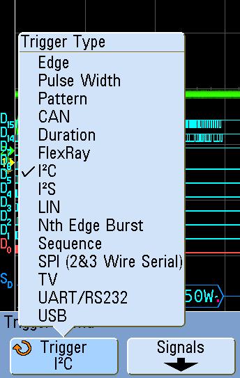 6 Verifying I 2 C Serial Bus Communication You should now be able to view the time-aligned serial decode trace at the bottom of the display showing I 2 C decoding of D14 (SDA).