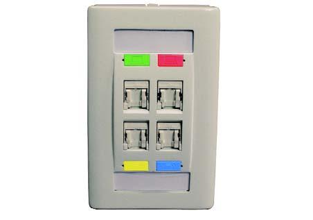 The faceplate comes with easy to use labels, label windows and port icons for detailed port identification.