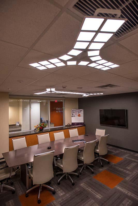 Conference Rooms Trilia (Acuity Brands) Glare not an issue due to cosine light distribution