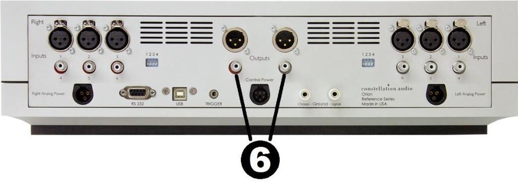most preamps. For example, the left-channel connection for MM is on the right side of the back panel, and the right-channel connection is on the left side.