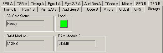 Storage Menu Loading Custom Test Signals, Viewing SD Card and RAM Status With the Storage menu shown below, you can view the SD card status, load custom test signals from the SD card, and view the