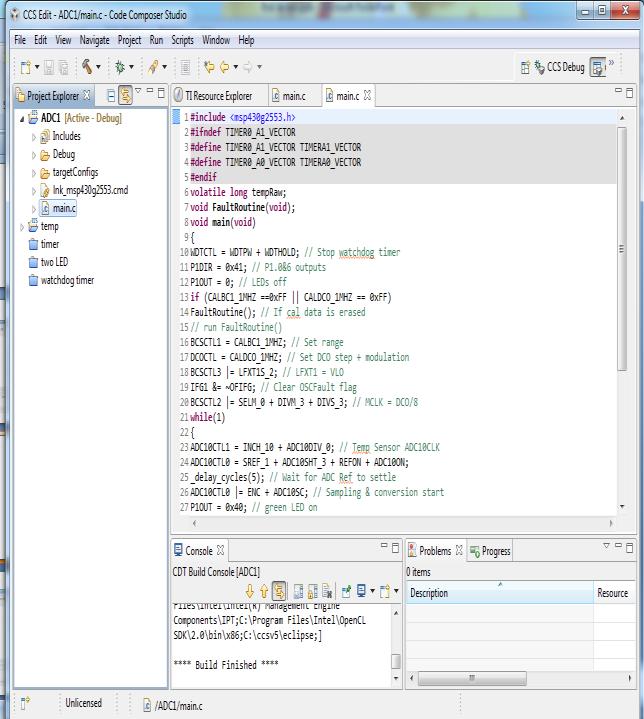 A. MSP430 Launch pad: C. Software Coding-ADC program D. Software Coding-Temperature Sensor: E.