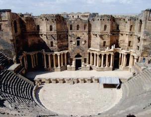 Roman Theatre Buildings (320 BC to 20 BC) Roman Theatre Building The Roman theatre buildings were designed in the shape of a half circle.
