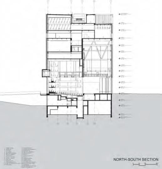 The compact, vertical orientation of the Dee and Charles Wyly Theatre, with its 12 storeys,
