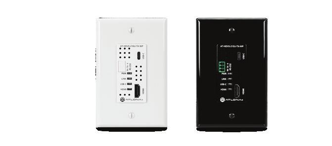 Ethernet, Control, PoE, and Return Audio AT-HDR-EX-100CEA-KIT 4K/UHD Two-Input EU/UK Wallplate Switcher for HDMI and USB-C with HDBaseT
