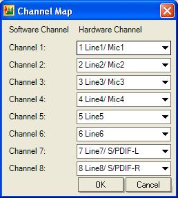 Program Tutorial - Further Measurements While SysTune allows you to access only the first eight input channels of a soundcard normally, you can use this function to map input channels with higher