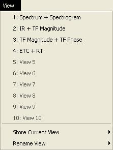 Program Tutorial - Another way to store and load view settings is by means of the VIEW menu. Notice that the menu shows a set of 10 items at the top, labeled 1 through 10.