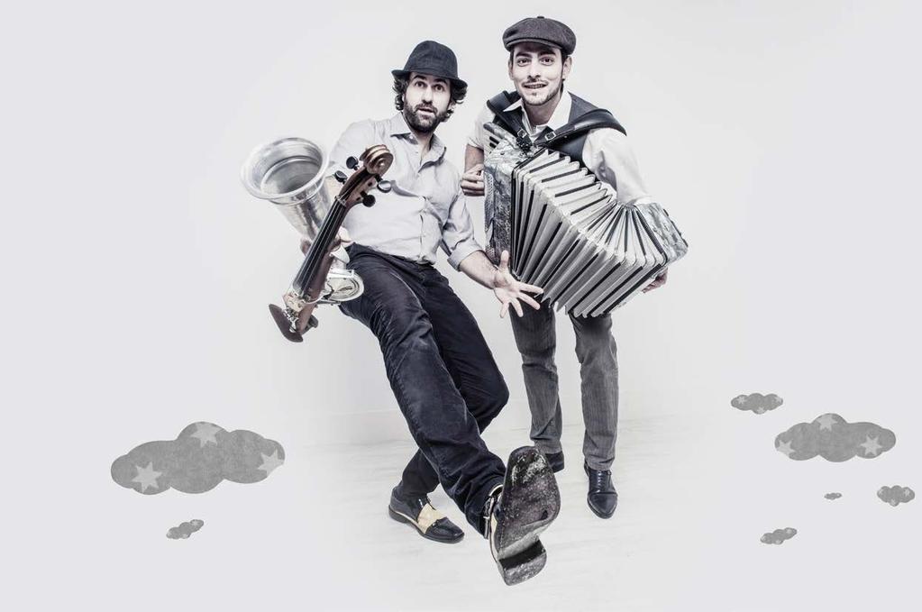 We are two lovers of unusual musical instruments, that s why in our shows, in addition to conventional instruments like the violin or the accordion, we play