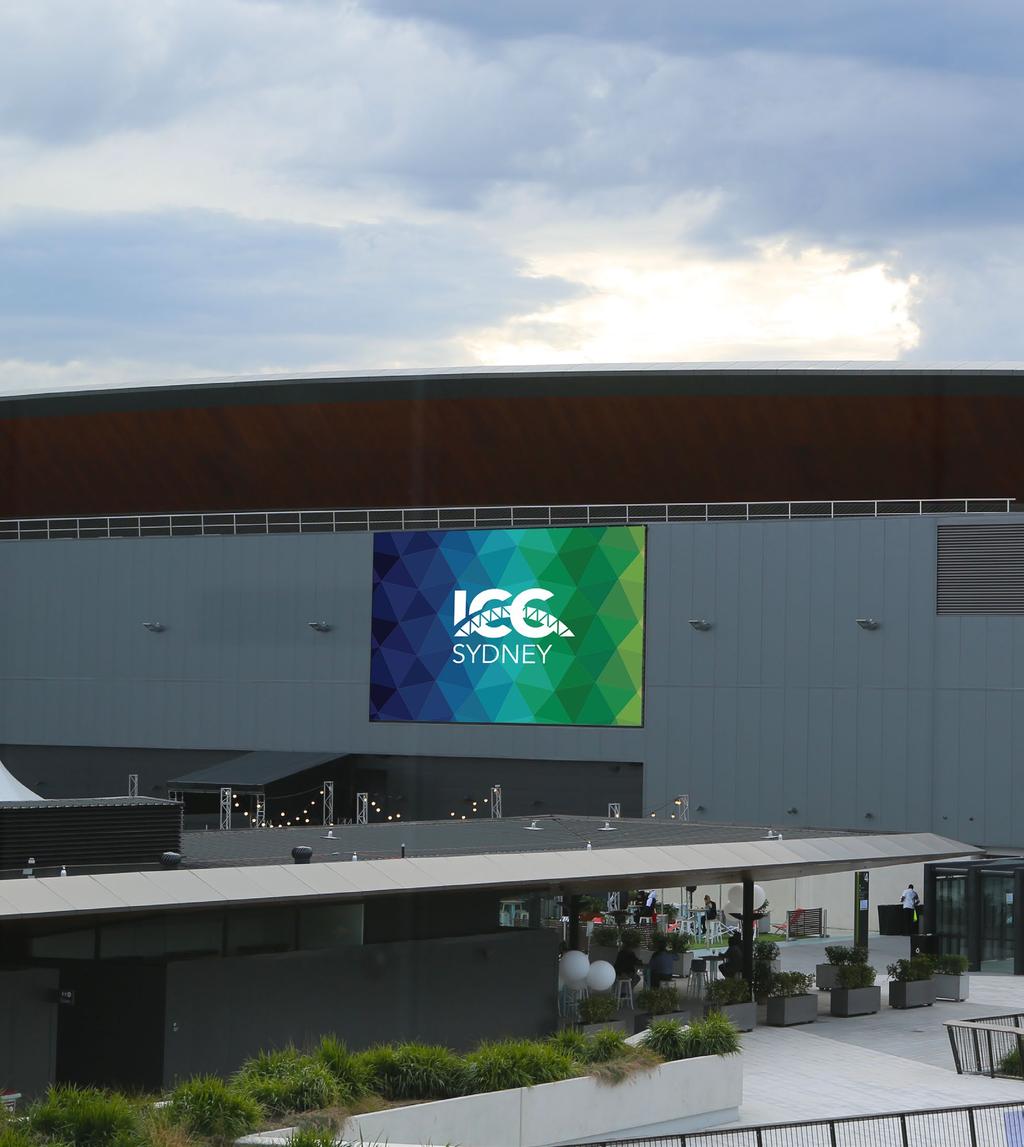7 EVENT DECK LED SCREEN ICC Sydney can feature full screen static images or video files on its external LED screens on the Event Deck.