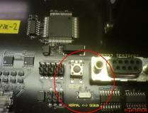 When the RESET button is pushed and released, the μcontroller of the X-point card resets and restarts its operation with its default settings, or the settings stored in EEPROM.