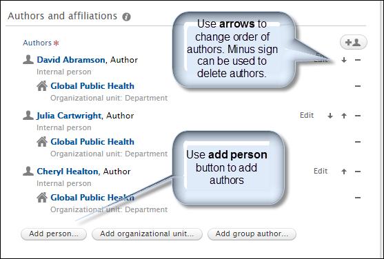 From list of names displayed, choose person you would like added as co-author. If person does not appear in list, select create external person and follow prompts.