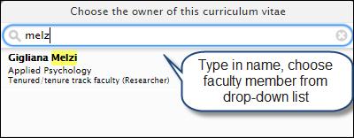 After clicking Curriculum vitae, choose a CV template: Designate