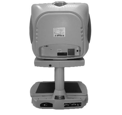 With a TV Monitor  Carry Merlin Plus only by the two recessed handles on the sides of the base for a secure grip (see figure 1). Place it on the table or desk. Place the TV monitor on the platform. 3.