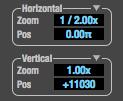 Horizontal and vertical controls The Horizontal and Vertical controls (Figure 10-24) let you scale each axis of the grid and offset its zero point.