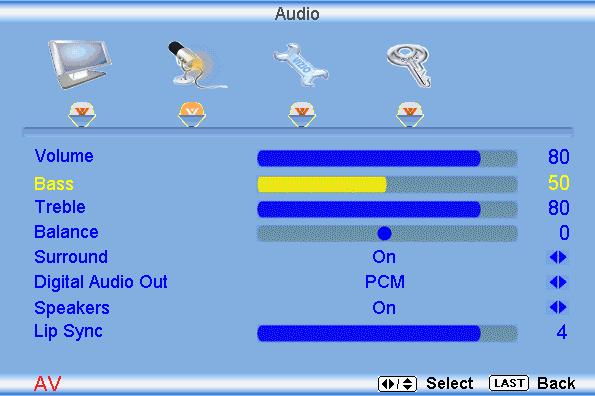 3.10 Video Input Picture Adjustment The Picture Adjust menu operates in the same way for Video Inputs (Component and AV) as for the DTV / TV input in section 3.2.