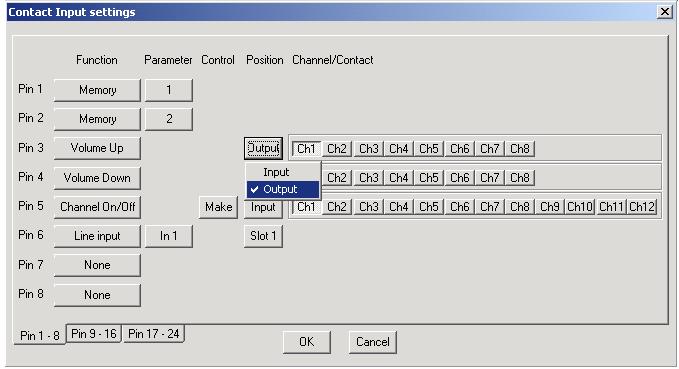 17.3.2. Input/output volume adjustment Assign the Volume Up or Down function to the terminal. Step 1. Press each terminal's Function button to select "Volume Up/Down" from the pull-down menu.