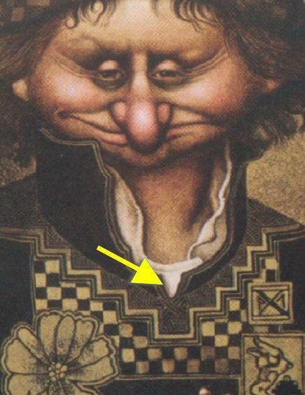 By looking at the black shape on the painting the bottom right it shows a gold