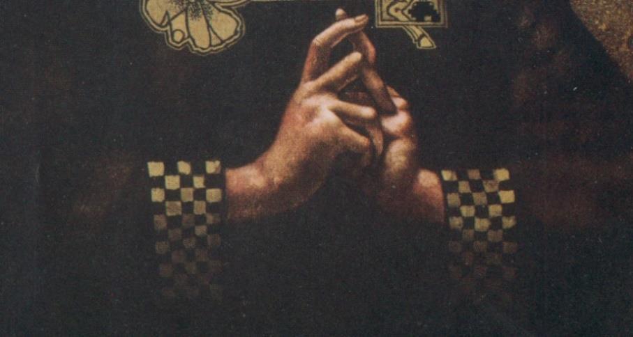 The fingers in the painting are indicating a close