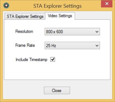 Video Settings Select the "Resolution" and the "Frame Rate" for the video from the drop down menus.