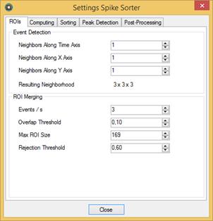Spike Sorter Settings This is a brief overview of the adjustable parameters in the CMOS-MEA-Tools Spike Sorter.