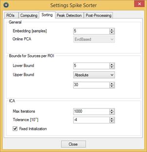 Sorting Figure 25: Sorting Settings The Sorting settings control the unmixing procedure, i.e. the extraction of unmixed source signals with ICA from the raw data.