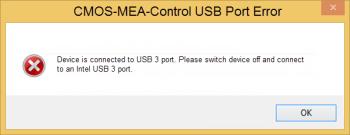 Please consider the error message when starting the CMOS-MEA-Control software for the first time.