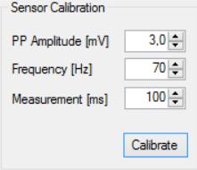 Sensor Calibration Window The input voltage of each transistor correlated to the sensors are different.