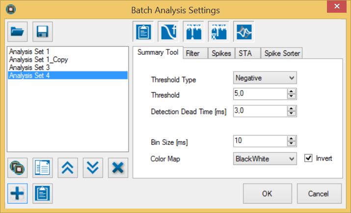 Batch Analysis Settings To change the "Analyzer Settings" for the selected files, click the setting button dialog.